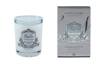 Cote Noire 450g Candle - White Vessel with Silver Badge - Pink Champagne