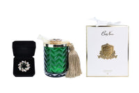 Christmas Herringbone Candle Green Vessel - Christmas Pear