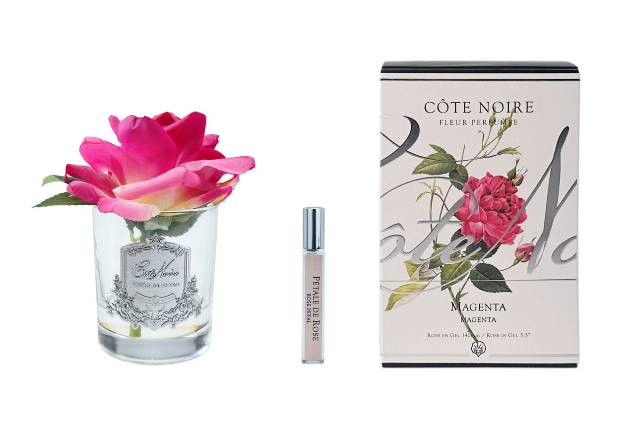 Cote Noire Perfumed Natural Touch Single Rose - Clear - Magenta - GMR07