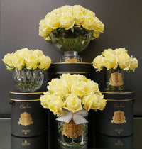 Cote Noire Premium Rose Bud Bouquet - Yellow Rose Buds - Clear - Gold Badge - GRB08