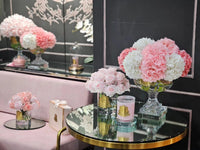 ** DISCONTINUED ** Provence Hydrangea Bouquet - Medium Mixed Pink & Gold