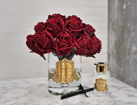 **NEW** Cote Noire Luxury Grand Rose Bud Bouquet - Red - Gold Badge - LRB04