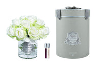 **NEW** Cote Noire Luxury Grand Rose Bud Bouquet - Green & White - Silver Badge - LRB12