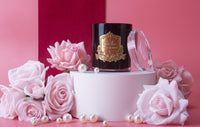 Cote Noire 450g Candle - Dark Vessel with Gold Badge - Charente Rose