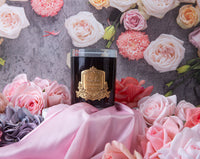 Cote Noire 450g Candle - Dark Vessel with Gold Badge - Charente Rose