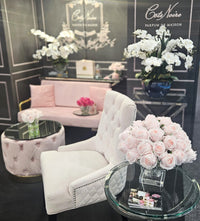 Cote Noire Herringbone Flower - Rose Buds - Clear - French Pink - HCF23