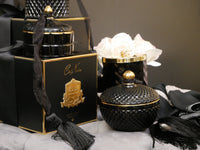 Cote Noire Round Art Deco Candle - Black & Gold - Queen of the night - GML30004