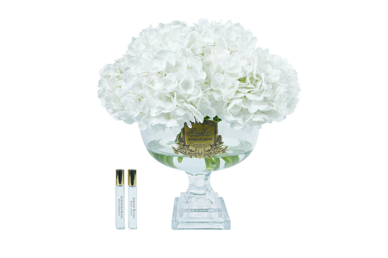 ** DISCONTINUED ** Cote Noire Provence Hydrangea Bouquet - Large White & Gold