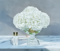 ** DISCONTINUED ** Cote Noire Provence Hydrangea Bouquet - Medium White & Gold - PHB21M