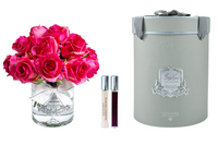 Cote Noire Luxury Grand Rose Bud Bouquet - Magenta - Silver Badge - LRB07