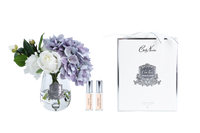 ** NEW ** Tea Rose & Hydrangeas Bouquet - Clear -Blue & White - TRH05