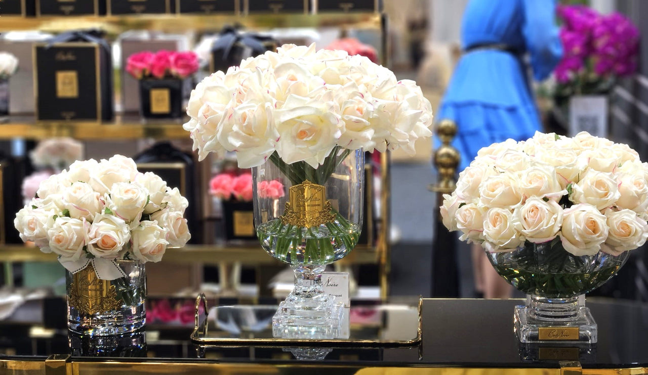 Cote Noire Versailles French Rose Bouquet - Pink Blush with Gold Badge - VRB02