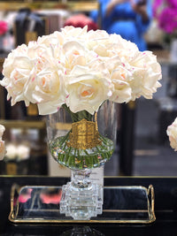 Cote Noire Versailles French Rose Bouquet - Pink Blush with Gold Badge - VRB02