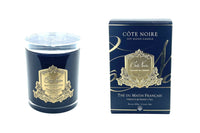 Cote Noire 450g Candle - Dark Vessel with Gold Badge - French Morning Tea