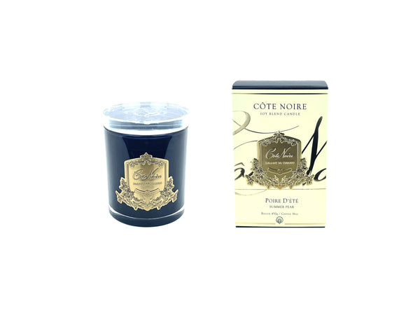 Crystal Glass Lid 450g Soy Blend Candle - Summer Pear - Gold