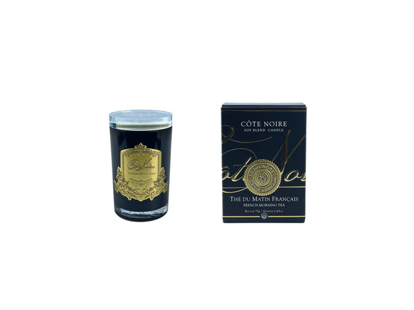 Crystal Glass Lid 75g Soy Blend Candle - French Morning Tea - Gold