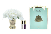** CLEARANCE ** Cote Noire Seven Rose Bouquet in White - Gold Goblet - Tiffany Jade Box - SMC06