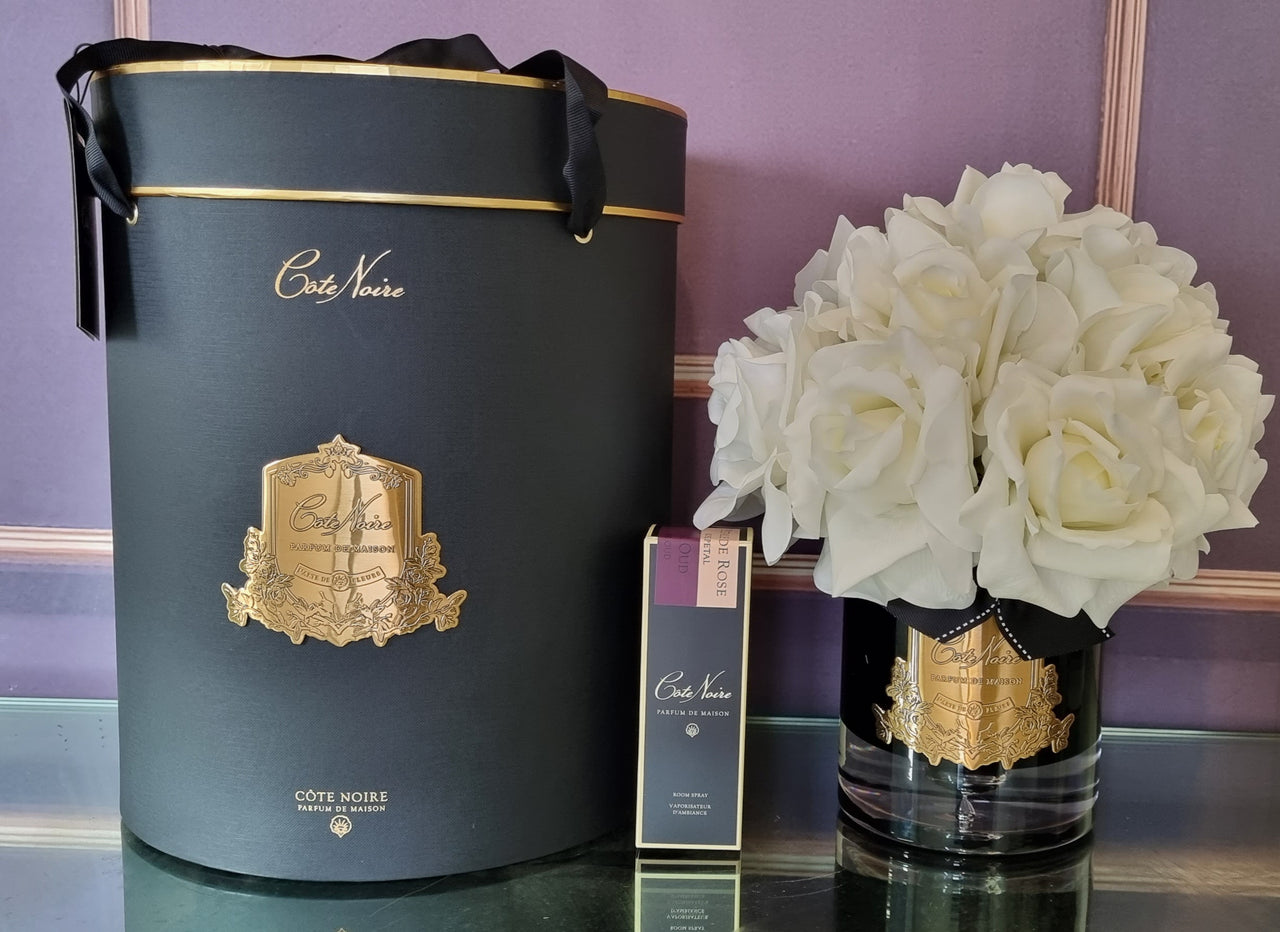 Cote Noire Luxury Grand Bouquet Dark Glass - White - Gold Badge LTWB01
