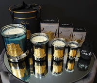 Cote Noire 450g Candle - Dark Vessel with Gold Badge - Pink Champagne
