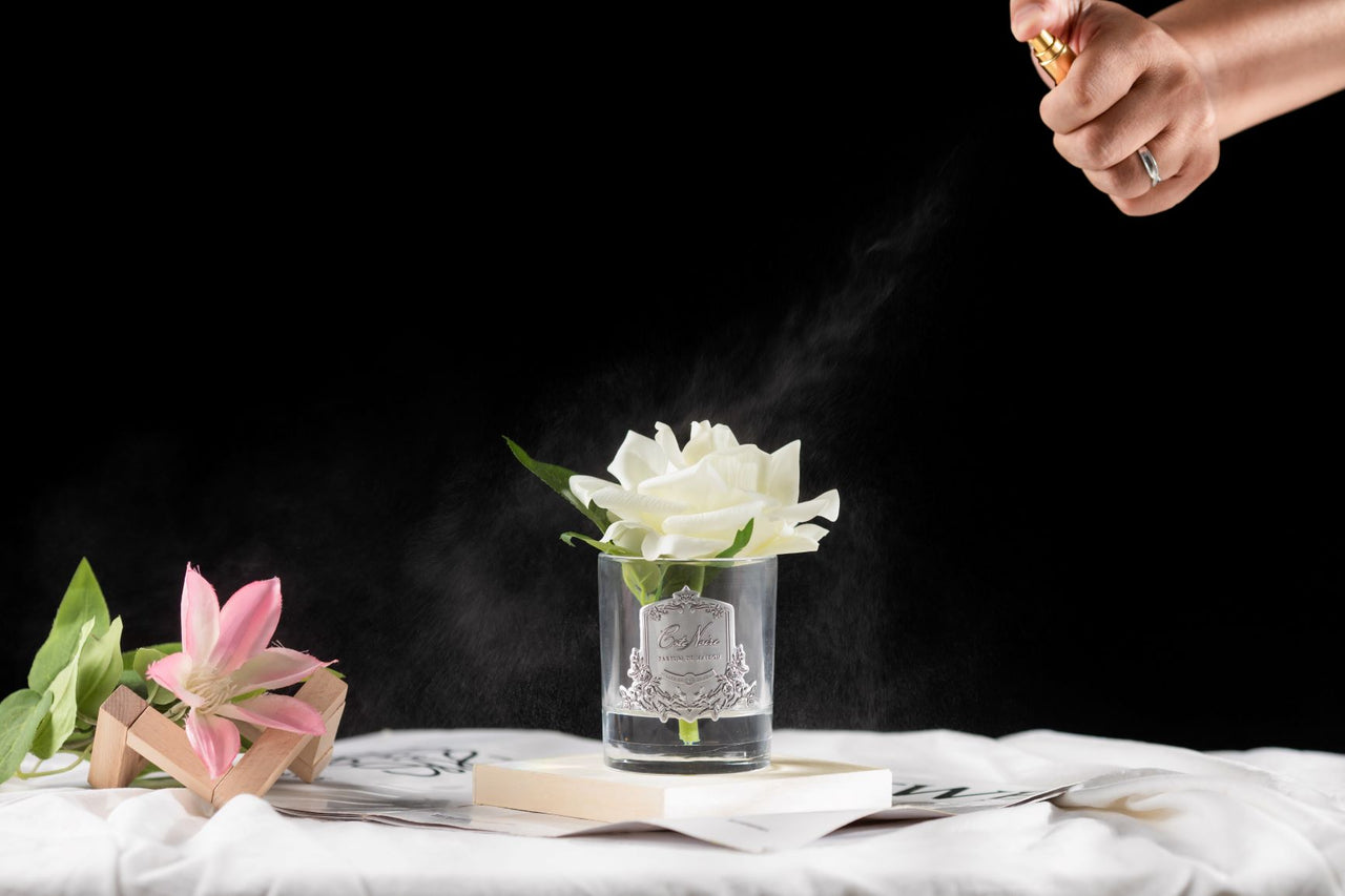 Côte Noire Perfumed Natural Touch Single Rose - Clear - White - GMR01