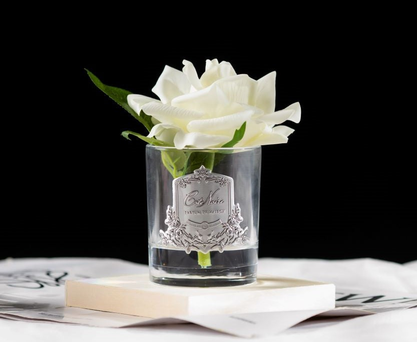 Côte Noire Perfumed Natural Touch Single Rose - Clear - White - GMR01