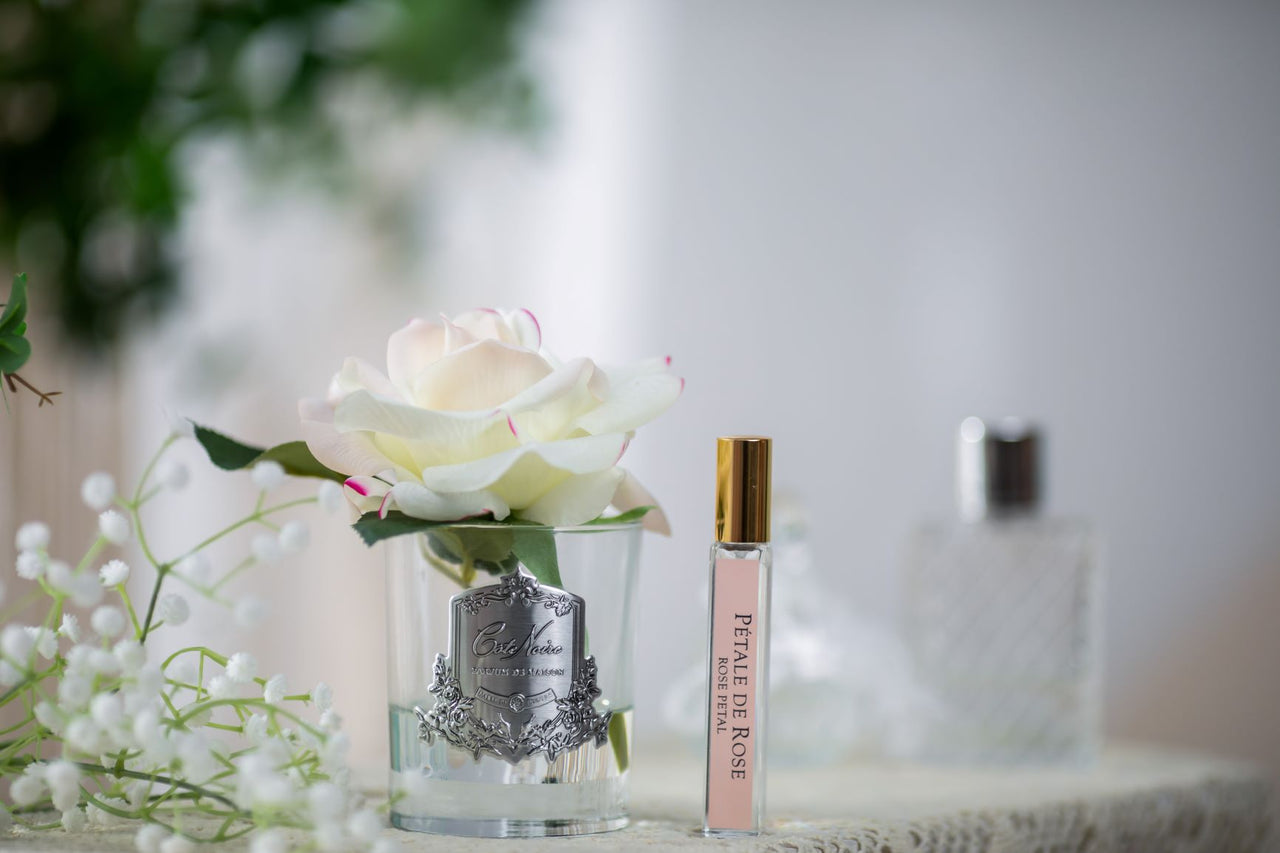 Côte Noire Perfumed Natural Touch Single Rose - Clear - Pink Blush - GMR02