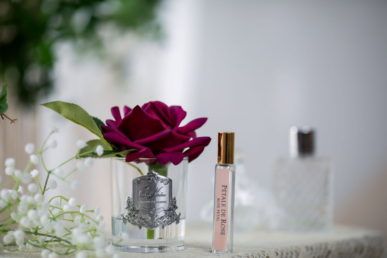 Côte Noire Perfumed Natural Touch Single Rose - Clear - Red - GMR04