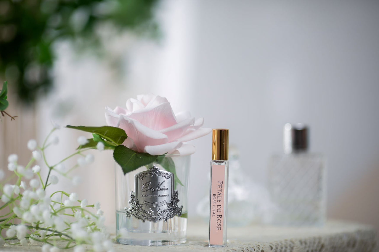 Côte Noire Perfumed Natural Touch Single Rose - Clear- French Pink - GMR06