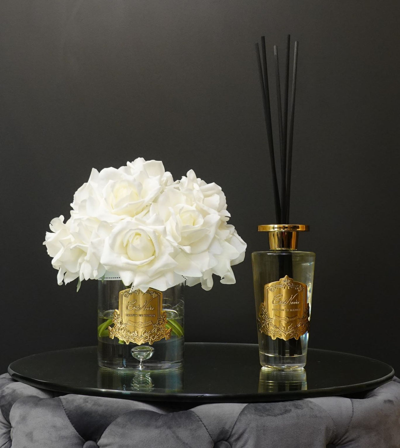 Grand 500ml Diffuser Set with Crystal Glass Base - Pink Champagne - Gold - LDG018