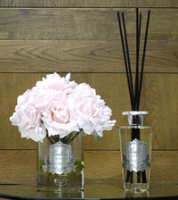 ** CLEARANCE ** Grand 500ml Diffuser Set with Crystal Glass Base - Charente Rose - Silver - LDS054