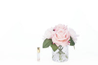 Cote Noire Herringbone Flower - Mixed Pink Roses - Clear - HCF08