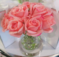Cote Noire Herringbone Flower - Rose Buds - Clear - White Peach - HCF25