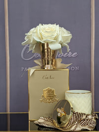 Cote Noire Seven Rose Bouquet - Champagne - Gold Goblet - SMC05