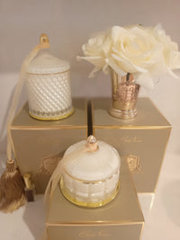 Cote Noire Seven Rose Bouquet - Champagne - Gold Goblet - SMC05