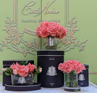 Cote Noire Herringbone Flower - Rose Buds - Clear - White Peach - HCF25