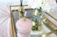 Cote Noire Round Art Deco Candle - Pink & Gold - Pink Champagne - GML30002