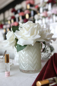 Cote Noire Herringbone Flower Cream - Champagne Roses - HCF02