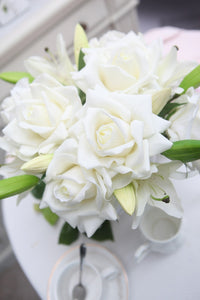 Cote Noire Luxury Lilies & Roses - White - Silver Badge - LRL01