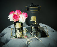 Cote Noire Premium Bouquet - Mixed Magenta & Blush Rose Buds - Dark Glass - MBG01