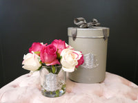 Cote Noire Premium Bouquet - Mixed Magenta & Blush Rose Buds - Clear Glass - MBS01