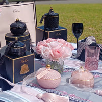 Cote Noire Round Art Deco Candle - Pink & Gold - Pink Champagne - GML30002