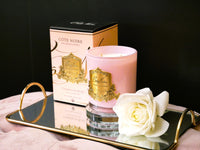 * LIMITED EDITION CANDLE * PINK VESSEL 450G CANDLE IN PINK CHAMPAGNE WITH CRYSTAL GLASS LID