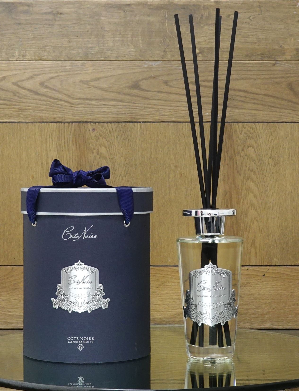 ** CLEARANCE ** Grand 500ml Diffuser Set with Crystal Glass Base - Charente Rose - Silver - LDS054
