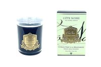 Cote Noire 450g Candle - Dark Vessel with Gold Badge - Persian Lime and Tangerine