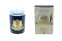 Cote Noire 450g Candle - Dark Vessel with Gold Badge - Prosecco