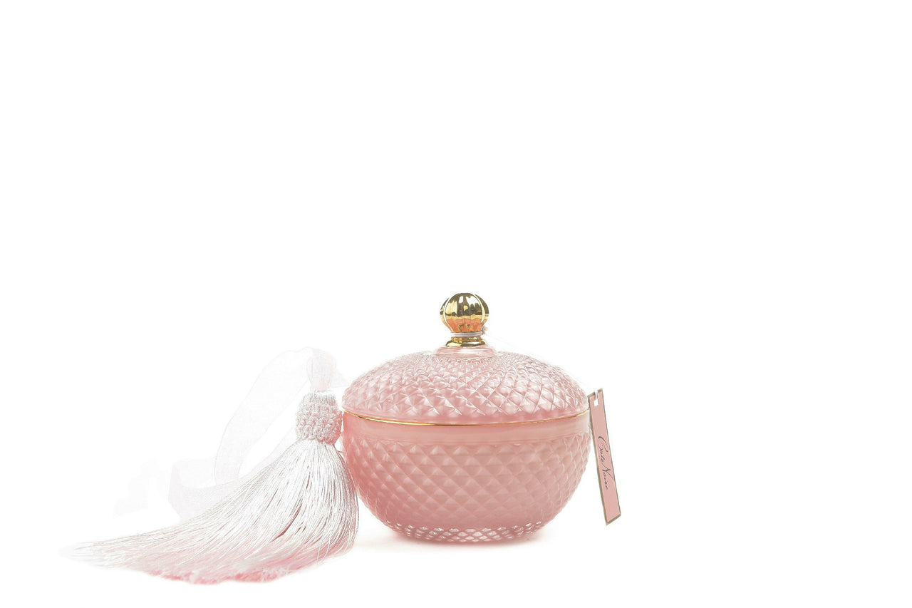Cote Noire Round Art Deco Candle - Pink & Gold - Pink Champagne - GML30002