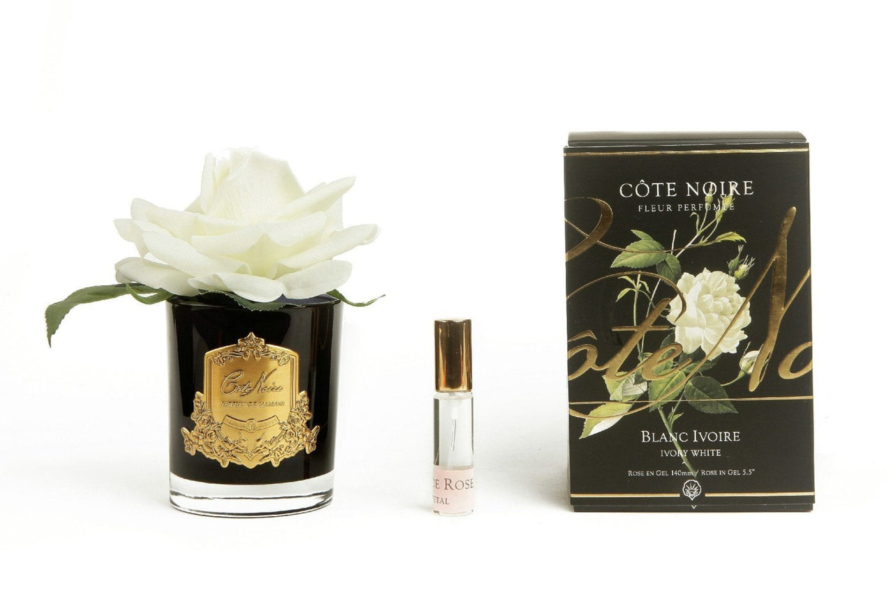 Côte Noire Perfumed Natural Touch Single Rose - Black - White - GMRB01