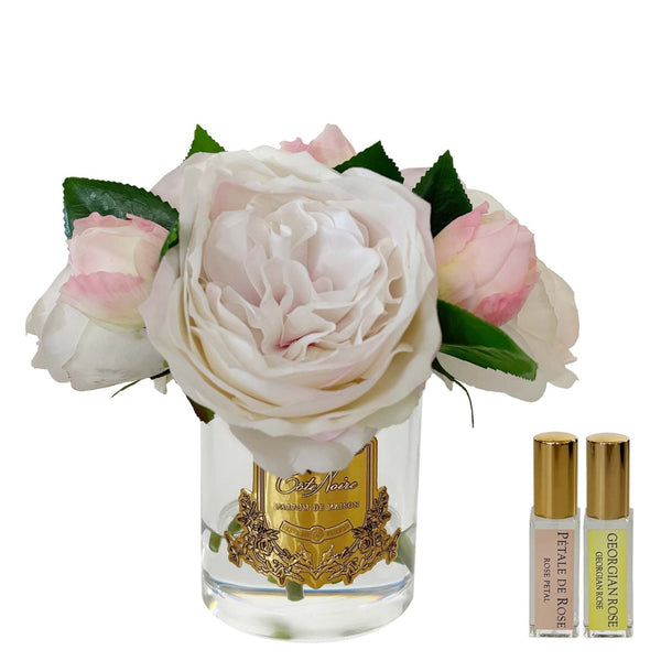 * DISCONTINUED * Cote Noire Premium Peonies & Rose Buds - Antique Blush & Gold Badge - LS29