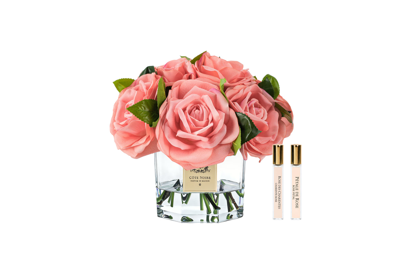 ** SAMPLE ** - Cote Noire Classic Tea Rose Bouquet - White Peach- CTB05