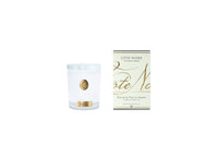 NEW Cote Noire Soy 185g Candle - White Vessel with Gold Badge -  Jasmine Flower Tea- CWG18520